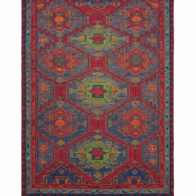 Большой красный сумах с ярко-зеленым орнаментом